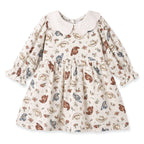 Larkspur Prairie Linen Western Dress With Eyelet Collar