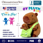 Coco the Capybara and Her Baby Plushie Set, Adorable 12" Stuffed Animal Toy Gift for Children